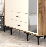 Шкаф Trendy Kumsal STR Walnut/Cream 201.4x47.5x160cm GTR001790 фото №3 — интернет-магазин Desire.md