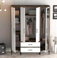 Шкаф Trendy Kumsal STR Walnut/White 201.4x47.5x160cm GTR001791 фото №2 — интернет-магазин Desire.md