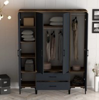 Шкаф Trendy Kumsal STS Walnut/Anthracit 201.4x47.5x160cm GTR001779 фото №2 — интернет-магазин Desire.md