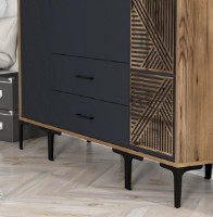 Dulap Trendy Kumsal STP Walnut/Anthracit 201.4x47.5x160cm GTR001784 imaginea #3 — magazin online Desire.md