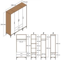 Dulap Trendy Kumsal STP Walnut/White 201.4x47.5x160cm GTR001786 imaginea #4 — magazin online Desire.md