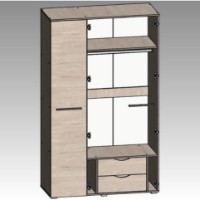 Шкаф Yasen 3D1Z Rockford Light Hickory/Graphite Gray фото №2 — интернет-магазин Desire.md