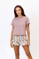 Pijama Ajoure T23688 Mocha/Beige Print Leopard, s.L