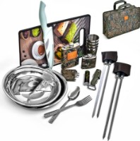 Veselă pentru camping Metalux Picnic 222-24 Green