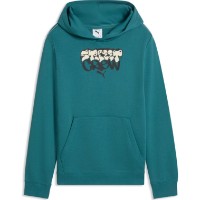 Hanorac pentru copii Puma Mid90s French Terry Emerald Ice, s.152