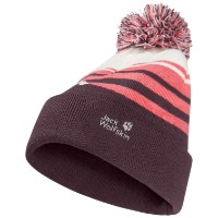 Căciulă Jack Wolfskin Stripy Pompom K Amaranth, s.S
