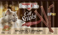 Snackuri pentru pisici BonaCibo Cat Sticks Liver And Poultry 10x5g