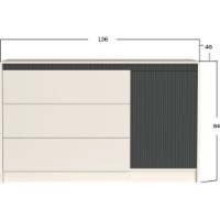 Comodă Gerbor Монако KOM1D3S Cashmere/Elegant Grey imaginea #2 — magazin online Desire.md