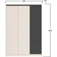 Dulap Gerbor Монако SZF3D2S Cashmere/Elegant Grey imaginea #2 — magazin online Desire.md