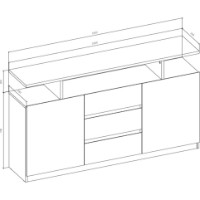 Comodă Yasen Boston Gold Oak/White imaginea #2 — magazin online Desire.md