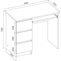 Masa de birou Yasen Cina Sonoma Oak/White imaginea #3 — magazin online Desire.md