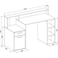 Masa de birou Yasen Jessy Artisan Oak/Nymphea Alba imaginea #2 — magazin online Desire.md