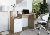 Masa de birou Yasen Jessy Artisan Oak/Nymphea Alba imaginea #3 — magazin online Desire.md