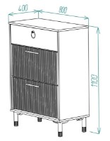 Rafturi pentru pantofi ML-Mobila Вельвет №17 800 Крафт Белый/Лагуна Софт imaginea #2 — magazin online Desire.md
