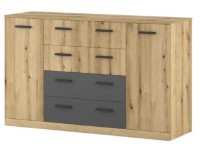 Comodă ML-Mobila Лотос 1500 Stejar Evok/Grafit Sur