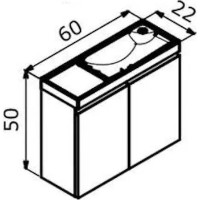 Шкаф с умывальником Orka Ferla 60 White Matt (19911) фото №2 — интернет-магазин Desire.md