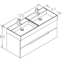 Шкаф с умывальником Orka Malta 120 White (06858) фото №2 — интернет-магазин Desire.md