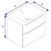 Шкаф с умывальником Orka Messina 65 White (19215) фото №2 — интернет-магазин Desire.md