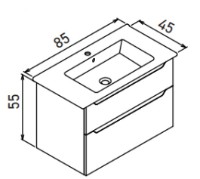 Шкаф с умывальником Orka Messina 85 White (19962) фото №2 — интернет-магазин Desire.md