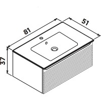 Шкаф с умывальником Orka Olbia 80 White (19206) фото №4 — интернет-магазин Desire.md