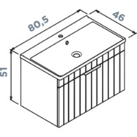 Шкаф с умывальником Orka Procida 80 White (19496) фото №3 — интернет-магазин Desire.md