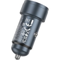 Încărcător auto Hoco Z57A Glorious PD30W Type-C to Type-C Metal Gray imaginea #3 — magazin online Desire.md