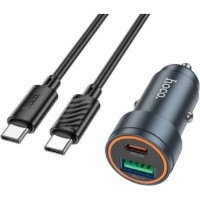 Încărcător auto Hoco Z57A Glorious PD30W Type-C to Type-C Metal Gray