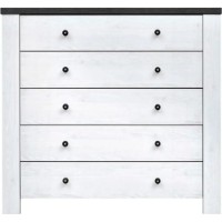 Comodă BRW Antverpen II 5S Snow Ash/Stained Oak