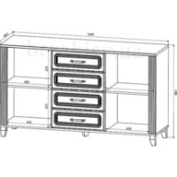 Comodă BRW Candi KOM2D4S Alpine White/Stirling Oak/White Mat imaginea #2 — magazin online Desire.md