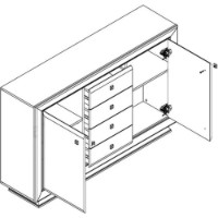 Comodă BRW Largo Classic KOM2D4S Cashmere imaginea #3 — magazin online Desire.md