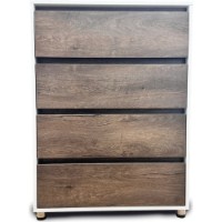 Комод Nismobil (4S/FI/FM) Dark Walnut/White фото №2 — интернет-магазин Desire.md