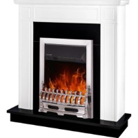 Șemineu electric Art Flame Adam & Galileo Silver White