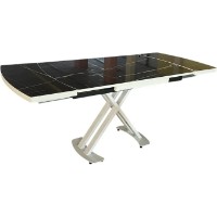 Обеденный стол Magnusplus Belgrad 80x120/150/180 Royal Marble High Gloss White Legs фото №2 — интернет-магазин Desire.md