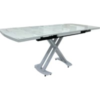 Masă pentru bucătărie Magnusplus Belgrad 80x120/150/180 Marmo High Gloss White Legs imaginea #2 — magazin online Desire.md