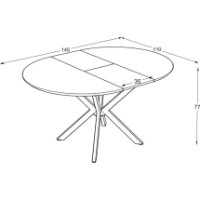 Обеденный стол Magnusplus Dobok 110x110/145 Cosmos High Gloss фото №4 — интернет-магазин Desire.md