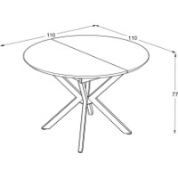 Обеденный стол Magnusplus Dobok 110x110/145 Cosmos High Gloss фото №3 — интернет-магазин Desire.md