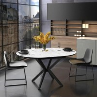 Обеденный стол Magnusplus Dobok 110x110/145 Marmo Super Matt фото №3 — интернет-магазин Desire.md