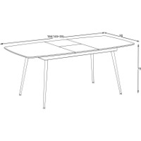 Обеденный стол Magnusplus Yense 145 90x145/185 Mola фото №3 — интернет-магазин Desire.md