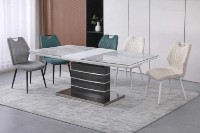 Обеденный стол Yasen DT-2417-1 White/Black/Brown фото №2 — интернет-магазин Desire.md