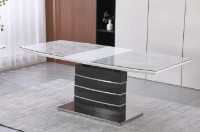 Обеденный стол Yasen DT-2417-1 White/Black/Brown фото №3 — интернет-магазин Desire.md