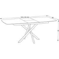 Обеденный стол Mobiland Filis 90x76x145 Senkron Black фото №2 — интернет-магазин Desire.md