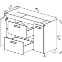 Dulap pentru lavoar Bayro Montana Pro Auris 1200 (122489) imaginea #3 — magazin online Desire.md