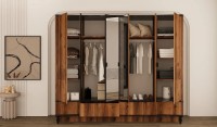 Шкаф Moda Life Cross 6D 250x213x59 Walnut фото №4 — интернет-магазин Desire.md