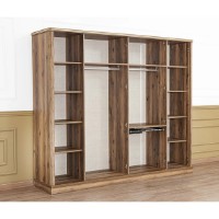 Шкаф Moda Life Demre 6D 248x214x60 Walnut фото №3 — интернет-магазин Desire.md