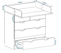 Детский комод Пехотин Пеленальный К-3+3 Walnut фото №2 — интернет-магазин Desire.md