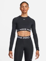 Bustieră Nike Pro Dri-Fit Cropped Long-Sleeve Top Black/White, s.L imaginea #2 — magazin online Desire.md