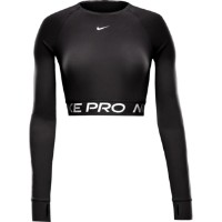 Bustieră Nike Pro Dri-Fit Cropped Long-Sleeve Top Black/White, s.XS