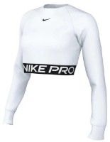 Bustieră Nike Pro Dri-Fit Cropped Long-Sleeve Top White/Black, s.XS imaginea #1 — magazin online Desire.md