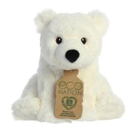 Jucărie de pluș Aurora Bear Eco Nation White (200021A)