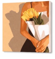 Картина по номерам Art Gallery Premium Bouquet Of Yellow Tulips (BX3431)